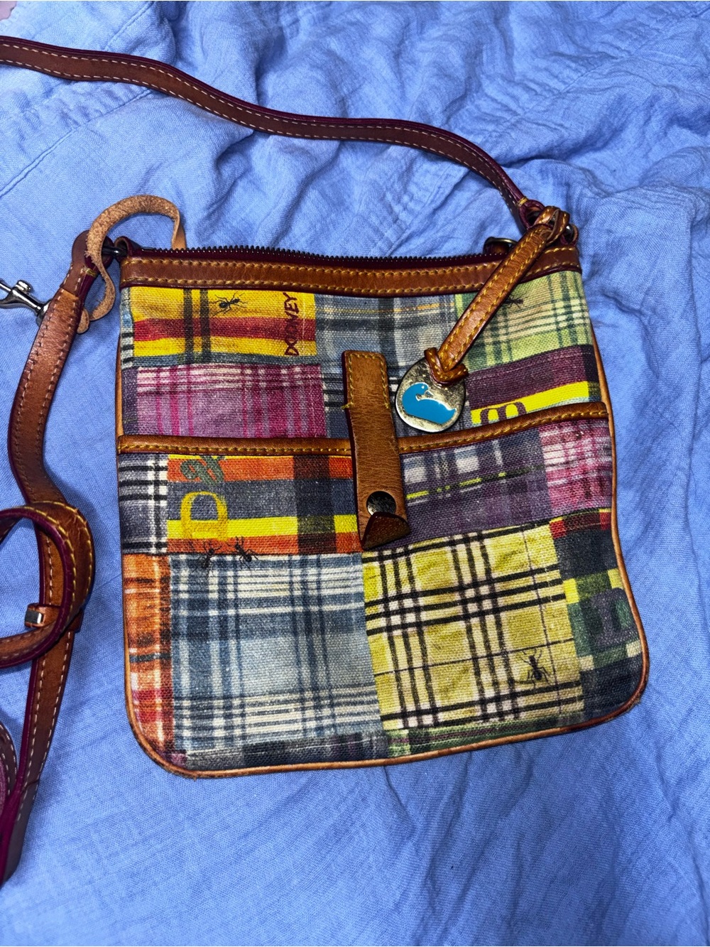 Dooney & Bourke Multicolor Patchwork Plaid Crossbody Bag